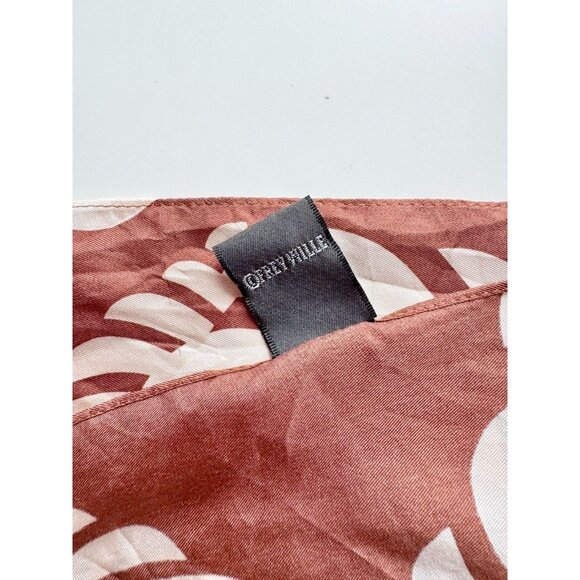 FREY WILLE Brown Ivory Sphinx Motif Silk Twill 69" x 20" Large Scarf Shawl - Picture 13 of 15